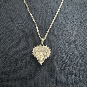 Stauer Sterling Silver Chain‎ with CZ Heart Charm Necklace